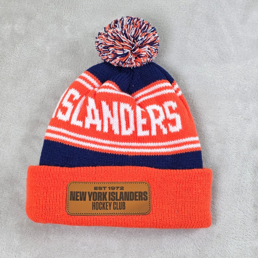 New York Islanders Hat Cap‎ Mens One Size Beanie Blue Orange NHL Hockey Winter